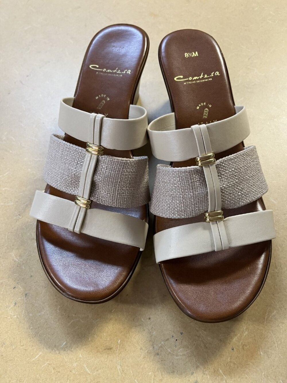 Contesa Size 8.5 Contessa Italian Shoemakers Women's Strappy Slide Sandals Size